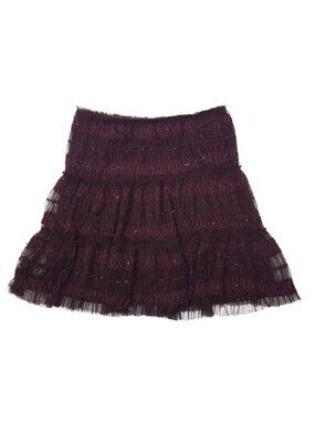 Max Studio Womens Lace Mini Skirt S Purple Sequin Goth Fairy Witchy Whimsigoth